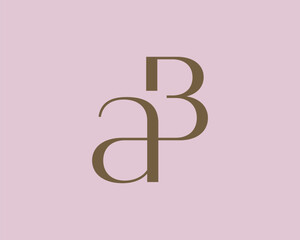 BA or AB letter logo icon design. Classic style luxury initials monogram.