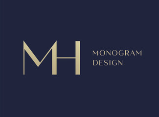 MH letter logo icon design. Classic style luxury initials monogram.