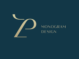 ZP letter logo icon design. Classic style luxury initials monogram.