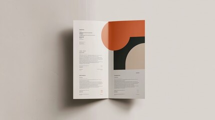 Minimalist brochure layout with organized sections, modern colors for corporate presentation.