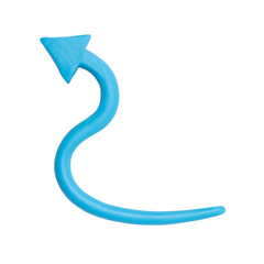 Arrow png blue clay texture pointing left hand craft graphic for kids