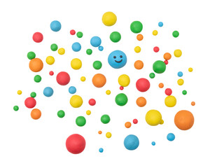 Png colorful dry clay balls handmade creative art for kids