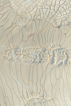 Abstract Cracked Mud Textures in Earthy Tones