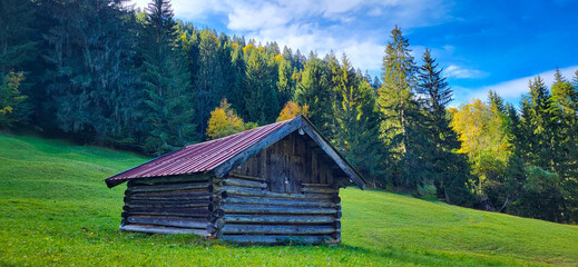 Wooden Cabin on a Mountain