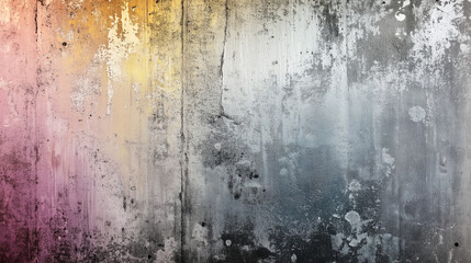 Weathered concrete wall with pastel gradient and grunge texture. Minimal background for design. Stylish copy space