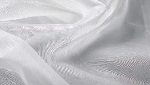 voile white fabric with texture chiffon organza tulle textile background backdrop textured empty blank clean surface pattern semitransparent transparent