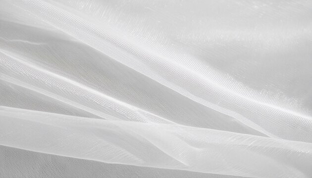 white sheer fabric with texture voile chiffon organza tulle textile background backdrop textured empty blank clean surface pattern semitransparent transparent