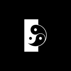 Logos are the letter I and yin yang. Outline and unique.