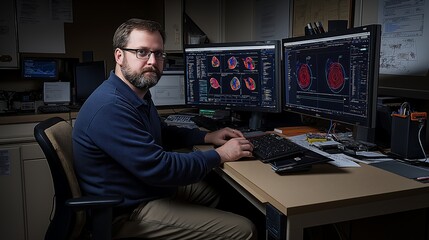 Checking results on a computer: Analyzing experimental data on a computer screen, conveying data processing