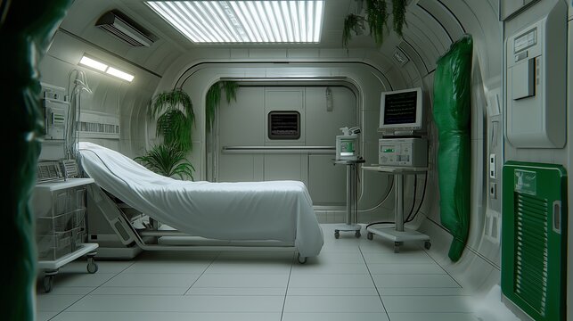 Working in a sterile lab: A researcher in a sterile lab wearing full protective gear, working carefully.