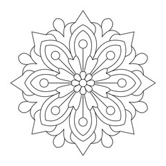 Fototapeta premium Attractive and simple mandala design for coloring book, vector file