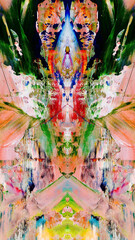 Fototapeta premium Abstract art background . Hand painting artwork . Canvas . 