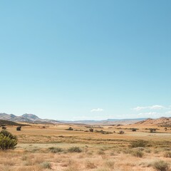 Fototapeta premium Arid landscapes under a clear blue sky