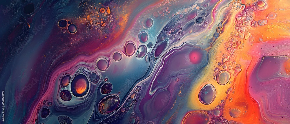 Poster a vibrant abstract artwork featuring swirls of color and dynamic shapes, perfect for backgrounds or 