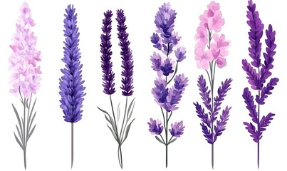 Naklejka premium generation AI,flowers_clip art_set_illustration_in_watercolor