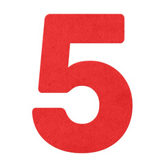 Red number five sticker design element