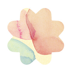 Colorful flower shaped badge design element