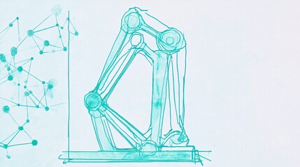 Obraz premium Robotic Structure Sketch: Engineering Innovation