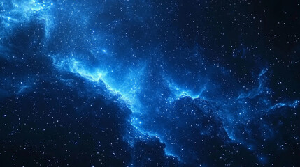 Bright stars milky way and deep blue night sky
