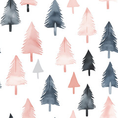 Christmas trees seamless pattern