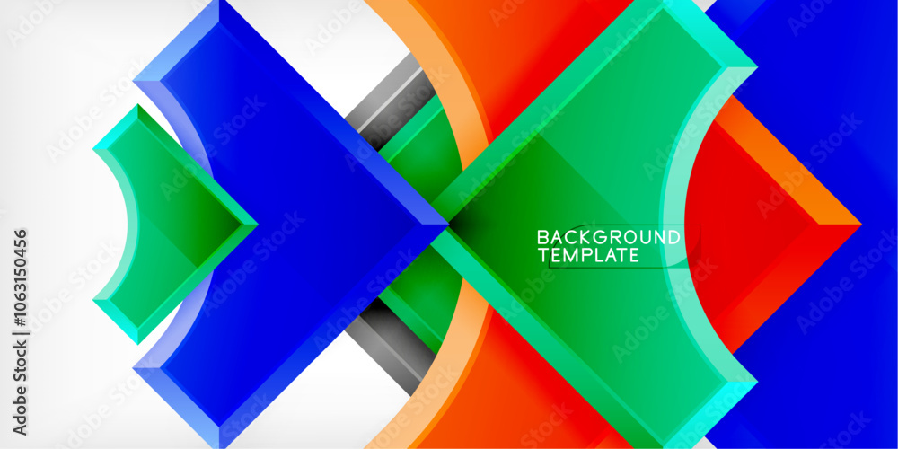 Poster Geometric design abstract background - circles and triangles