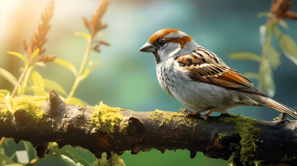 Fototapeta premium sparrow on a branch