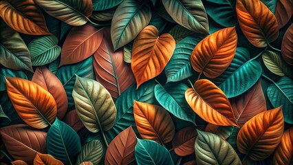 Design on leaf for pattern and background
