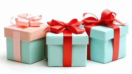 Obraz premium Trio of Pastel Gift Boxes in Soft Colors