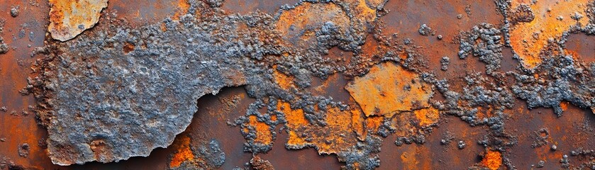 Close-up of a Rusted and Weathered Metal Surface
