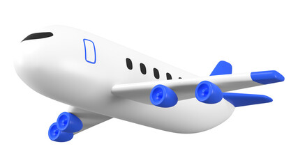 Plane png sticker, side view 3D cartoon transparent background