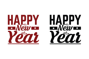 "Happy New Year Typography Design Vector Illustration"