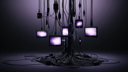 Digital Tablet Network with Connected Devices in Modern Data Center