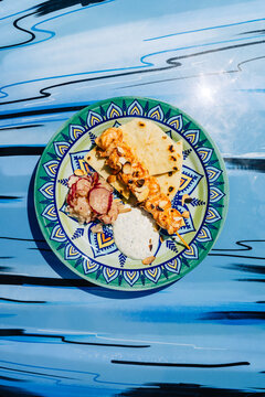 Mediterranean Culinary Delight with Shrimps on a grill