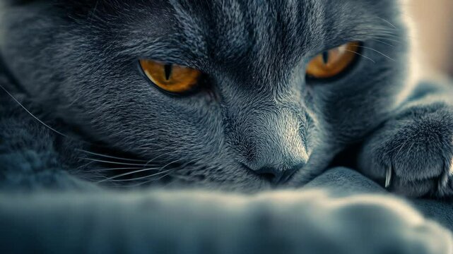 Cute British Shorthair cat resting