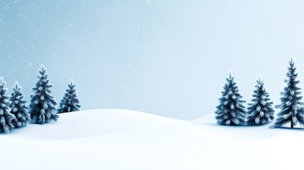 Obraz premium Artistic Christmas Holiday Card Design with Snowy Trees