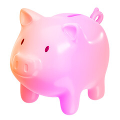 Piggy bank icon  png sticker, 3D gradient design, transparent background