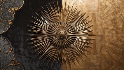 Elegant Gold Sunburst Wall Decor for Modern Home Interiors