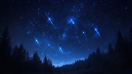 Artistic Holiday Card with Starry Night Sky