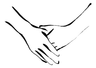 Holding hands png sticker, drawing illustration, transparent background