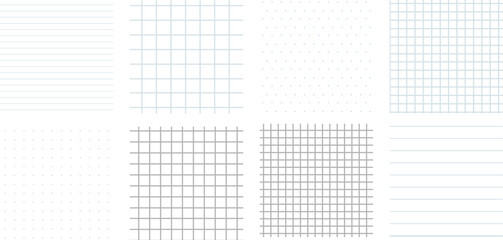 Grid empty background, square, line dot graph paper, school math sheet, grid paper sheet. Memo list, bullet journal list blank, architectural graph