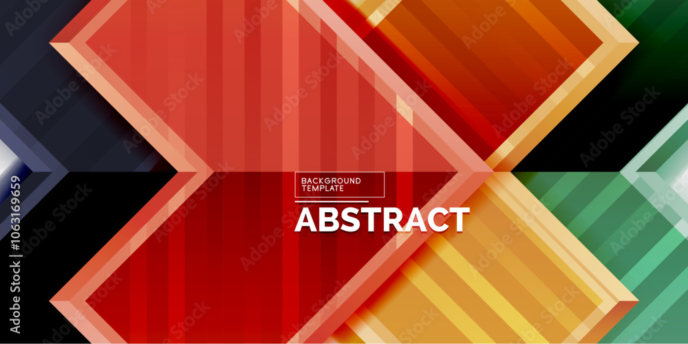 Poster arrow symbols created with 3d effects and line texture geometric abstract background