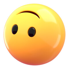 Upside down face 3D png emoticon sticker, transparent background
