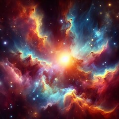 Obraz premium Nebula Clouds Nebula clouds with a vibrant color palette and sha