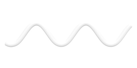 Wavy line divider png 3D shape sticker, transparent background