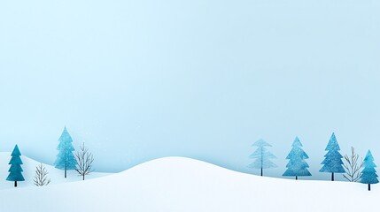 Serene Winter Landscape with Trees and Soft Blue Sky