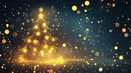 Obraz premium Christmas lights and snowflakes on blue vector background