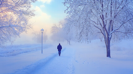 A person taking a walk on New Year's Day, enjoying the fresh air and the start of a new year 