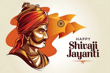 National celebration of Shivaji Jayanti with Indian flag and portrait

