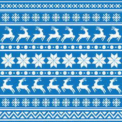 Seamless Scandinavian pattern for Christmas and New Year for winter hat, ugly sweater, jumper, paper or other designs.