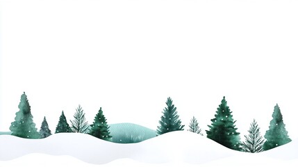 Fototapeta premium Winter Landscape with Snowy Trees and Clear Sky